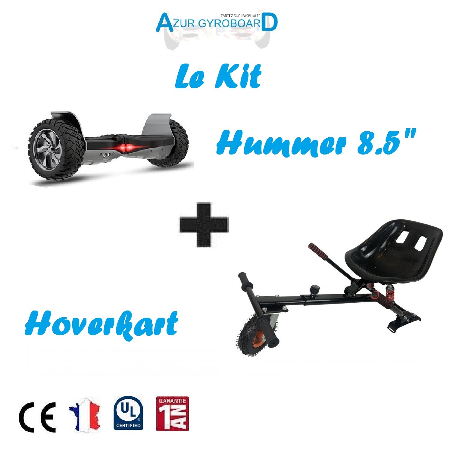 Pack Hoverboard 8.5" et Hoverkart Amortisseur Couleur