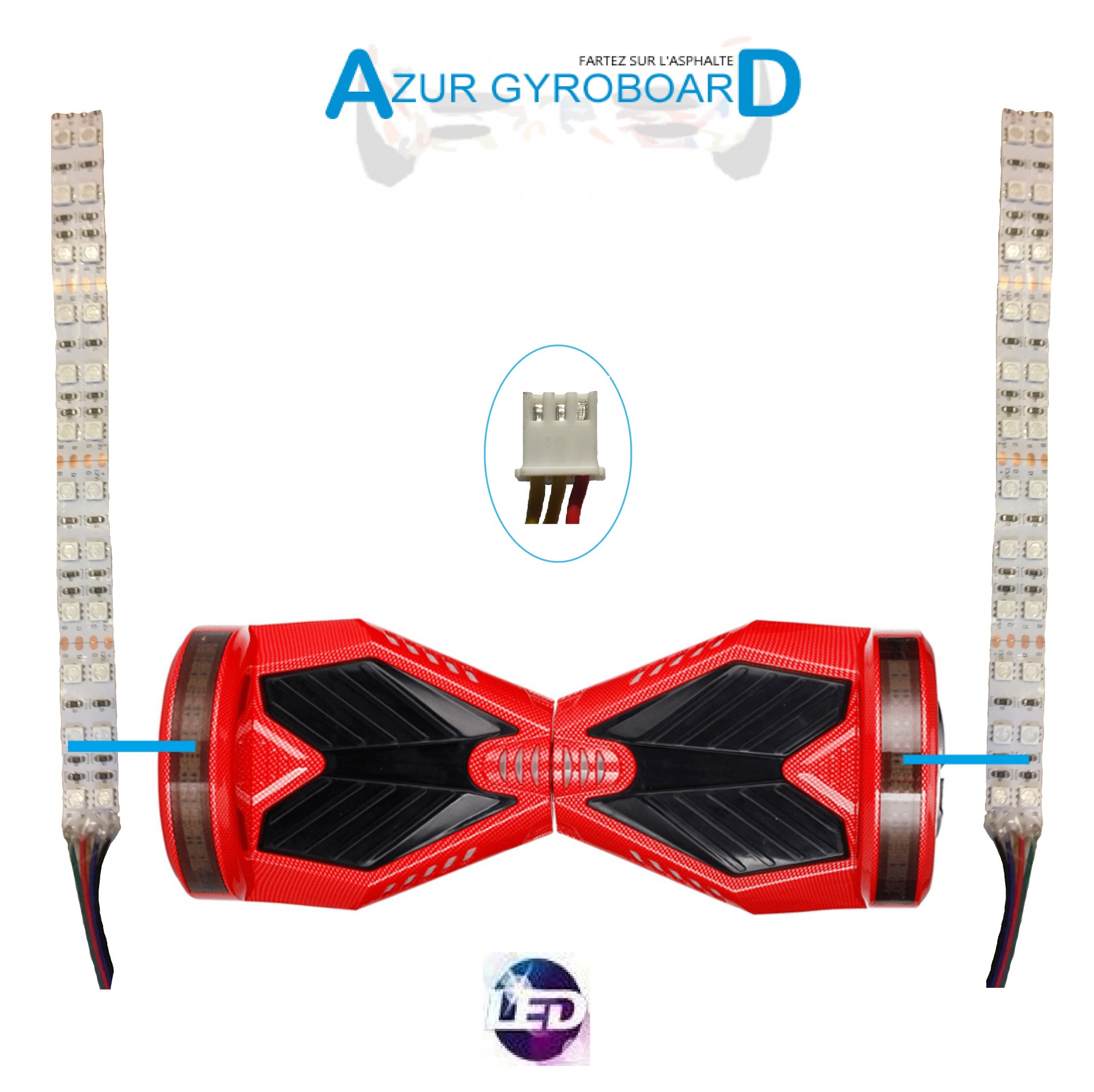 Led Hoverboard 8 pouce 3 connexions 